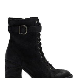 Block Heel Combat Boot - Size 9